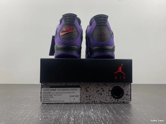 Cheap Husky Travis 4 x Purple Air Jordan Suede Scott 0713